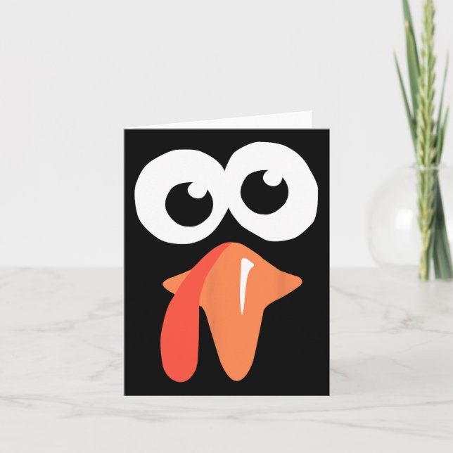 Silly Turkey Face Funny Thanksgiving Fall Joke Hum Card (Front)