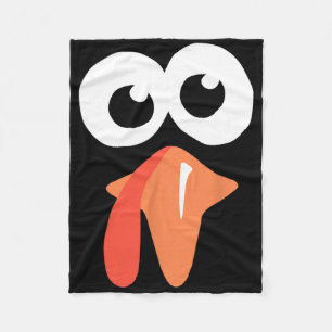 Silly Turkey Face Funny Thanksgiving Fall Joke Hum Fleece Blanket
