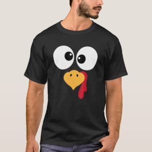 Silly Turkey Face Thanksgiving Fall Joke Humour T-Shirt