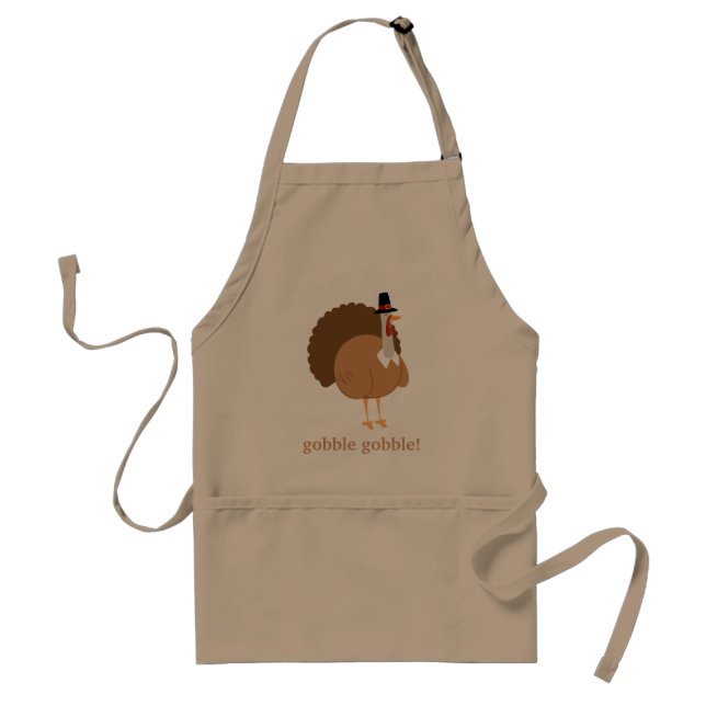 Silly Turkey Pilgrim Gobble Gobble! Standard Apron (Front)