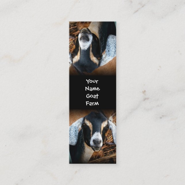 Silly upside Down Pet Goat Bookmark Mini Business Card (Front)