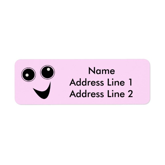 Silly, Weird Smiling Face Return Address Label (Front)