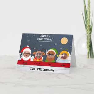Silly. Your Family as Christmas Characters Photo Holiday Card