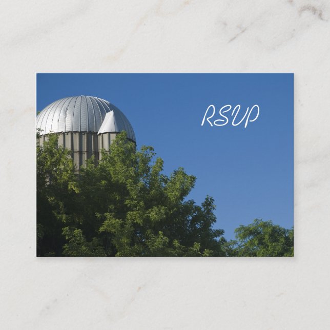 Silo and Blue Sky Farm Wedding RSVP Response Card (Front)