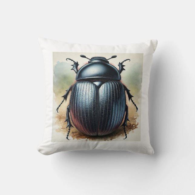 Silpha beetle 120924IREF230 - Watercolor Cushion (Front)