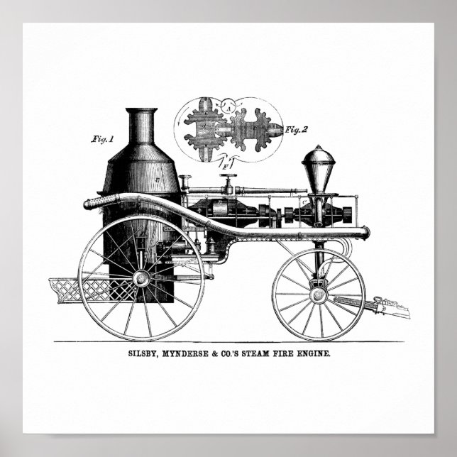 Silsby Rotary Steam Fire Engine Poster (Front)