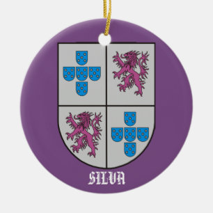 Silva Family Coat of Arms Christmas Ceramic Ornament