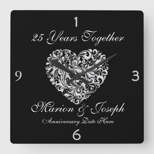 SILVE 25th Anniversary GIFT Wall Clock (Front)