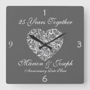 SILVE 25th Anniversary GIFT Wall Clock