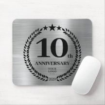 Silver 10th Business Anniversary Mouse Pad
