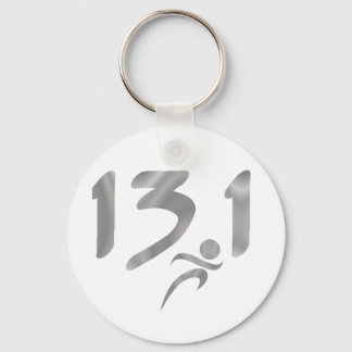 Silver 13.1 half-marathon key ring