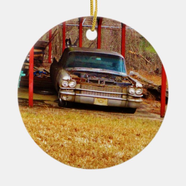 Silver 1963 Sadan Deville Ceramic Ornament (Front)
