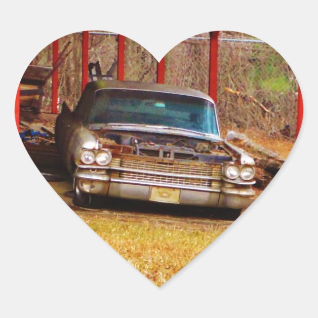 Silver 1963 Sadan Deville Heart Sticker (Front)