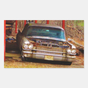 Silver 1963 Sadan Deville Rectangular Sticker