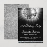 Silver 21st Birthday Party Disco Ball - 70's Party