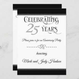 Silver 25th Anniversary Celebration Invitation
