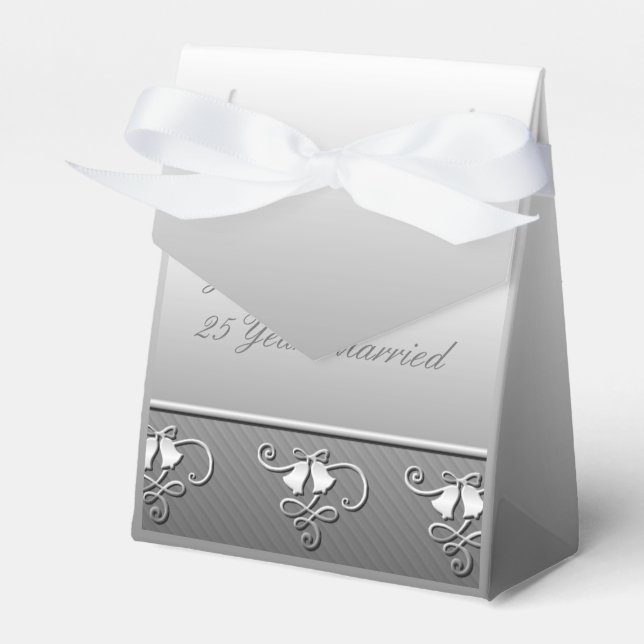 Silver 25th Anniversary Favour Box (Front Side)