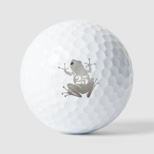 Silver 25th Anniversary Frog "GO" Custom Golf Balls
