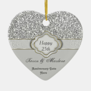 Silver 25th ANNIVERSARY GIFT ORNAMENT