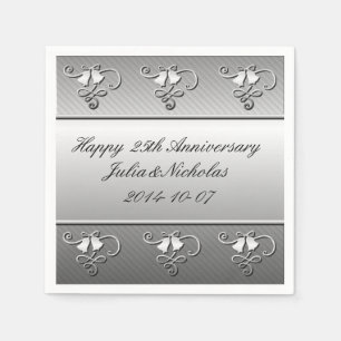 Silver 25th Anniversary Napkins
