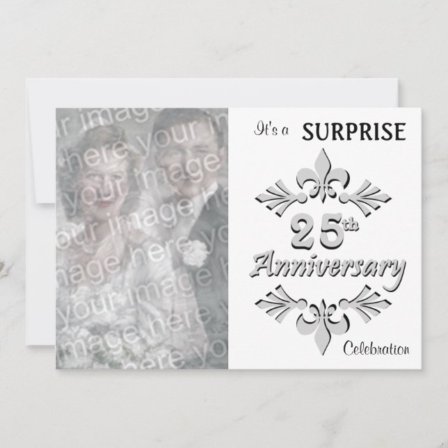 Silver (25th) Anniversary Party invitations (Front)