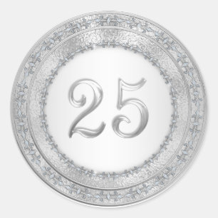Silver 25th Anniversary Party Seals