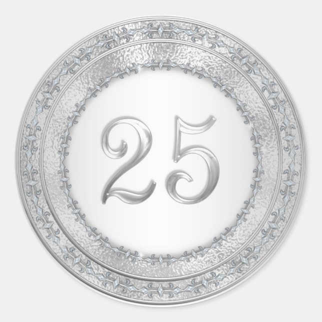 Silver 25th Anniversary Party Seals (Front)
