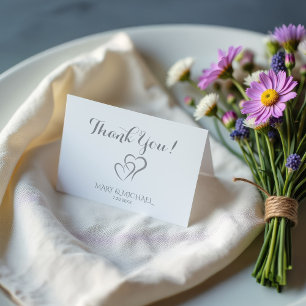 Silver 25th Anniversary with Hearts Thank You Card