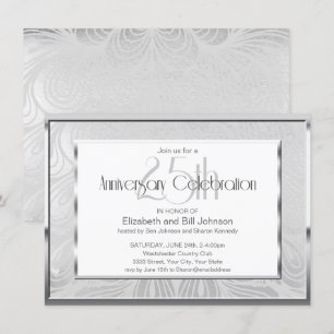 Silver 25th Wedding Anniversary Invitation