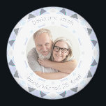 Silver 25th Wedding Anniversary Keepsake Gift Magnet<br><div class="desc">Pretty Silver Gray 25th Wedding Anniversary Keepsake Photo Gift Magnet. In variations of soft gray for your twenty fifth year of marriage. A modern geometric pattern round border surrounds the picture in the middle. Replace the photo on this budget friendly fridge magnet with a picture of your own wedding celebration....</div>