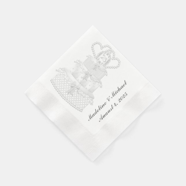 Silver, 25th Wedding Anniversary Napkin (Corner)