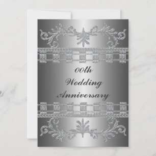 Silver 25th Wedding Anniversary Party Invitation