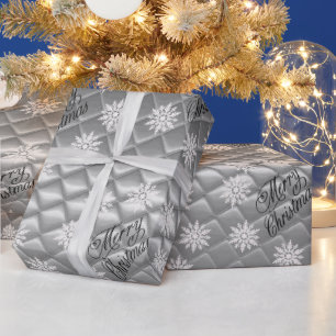 Silver 3D Effect Christmas Wrapping Paper