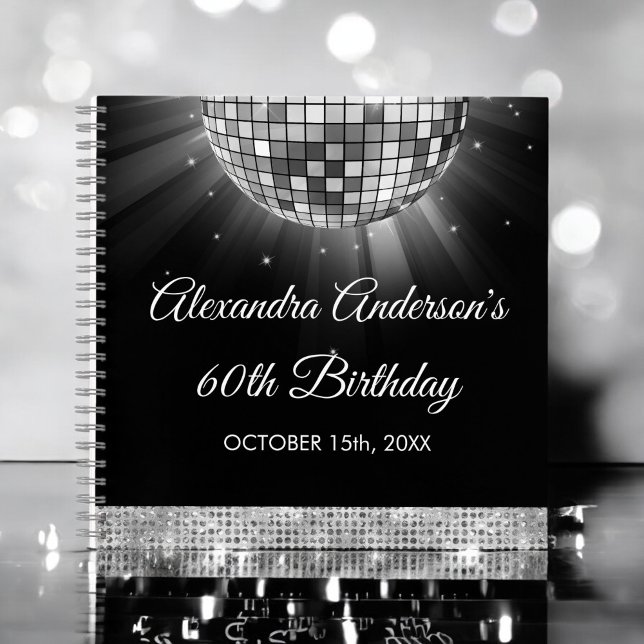 Silver 60th Birthday 70's Disco Ball Guest Book (Creator Uploaded)
