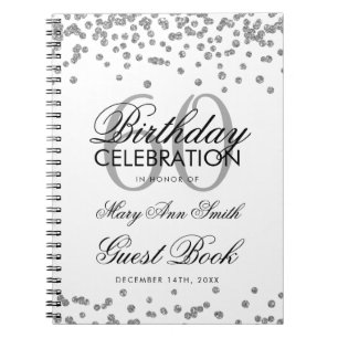 Silver 60th Birthday Guest Book Confetti