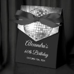 Silver 60th Birthday Party 70's Disco Ball Favour Box<br><div class="desc">Elevate your 60th birthday celebration with our Silver 60th Birthday Party 70's Disco Ball Gift Box, designed to add a touch of sophistication and retro flair to your milestone bash. In a shimmering shade of silver, this gift box exudes elegance and nostalgia. The disco ball graphic transports you back to...</div>