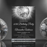 Silver 60th Birthday Party 70's Disco Ball Invitation<br><div class="desc">Silver Sixtieth Birthday Party 70's Disco Ball Party Invitation. The Silver and Black 60th Birthday Party Invitation is perfect for a modern 60th Birthday Party. Customised matching products can be created by the Designer by request.</div>
