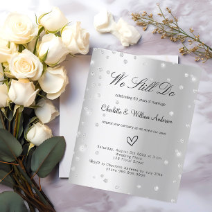 Silver 60th wedding anniversary invitation