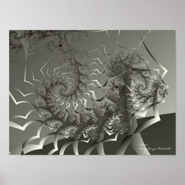 Silver Abstract Art Poster (Front)