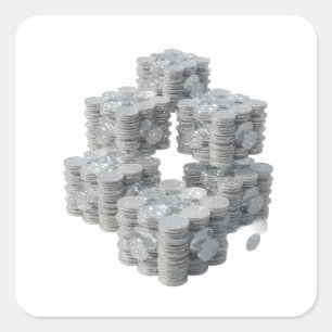 Silver Abstract Art Sticker Motif
