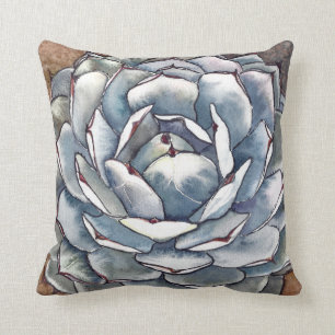 Silver agave throw pillow