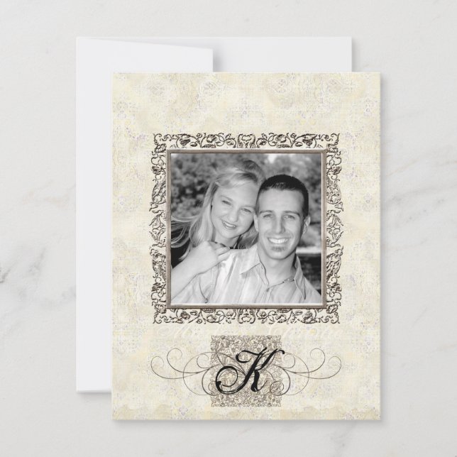 Silver Age of Elegance, Photo Wedding Invitation (Front)