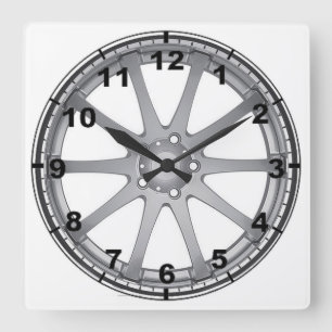 "Silver Alloy Wheel" design wall clocks