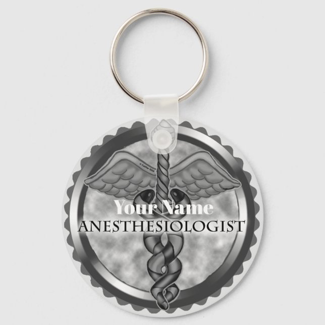 Silver Anaesthesiologist Key Ring (Front)
