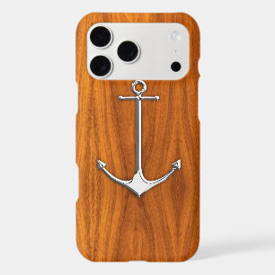 Silver Anchor on Teak Veneer Nautical Lifestyle