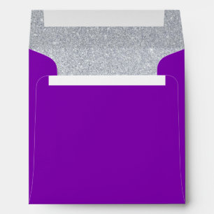 Silver and Amethyst Purple Sparkly Glitter Envelope