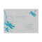 Silver and Aqua Blue Dragonfly Wedding RSVP