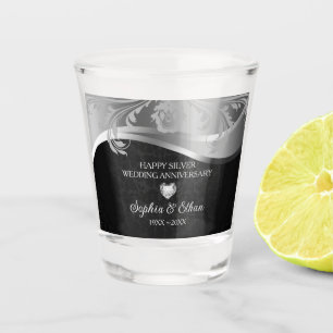 Silver and Black Anniversary Shot Glass