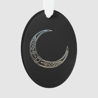 Silver And Black Celtic Crescent Moon Ornament