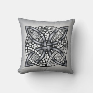 Silver and Black Celtic Knot Original Cushion
